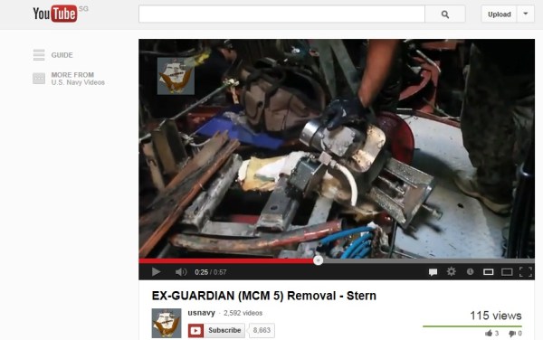 EX- GUARDIAN (MCM 5) Removal - Stern